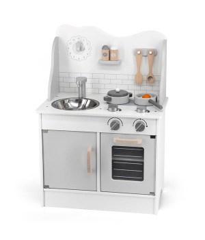 Дитяча кухня з дерева з аксесуарами Viga Toys PolarB сірий (44049)