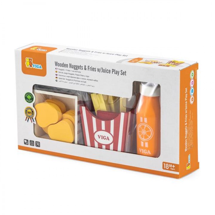 Іграшкові продукти Viga Toys Нагетси з картоплею фрі та соком (5160321)