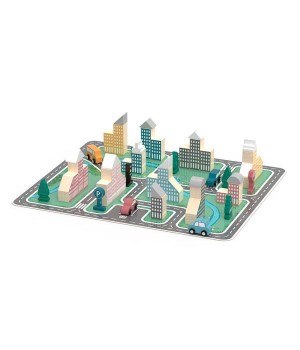Дерев'яний ігровий набір Viga Toys PolarB Місто, 56 ел. (44040)