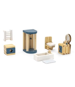 Дерев'яні меблі для ляльок Viga Toys PolarB Ванна кімната (44039)