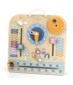 Дерев'яний календар Viga Toys PolarB з годинником, англійською мовою (44056)