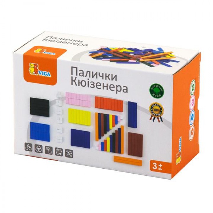 Набір для рахування Viga Toys Дерев'яні палички Кюїзенера, 116 шт. (5176521)