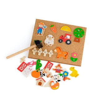 Набір для творчості Viga Toys Дерев'яна аплікація Ферма (5160621)