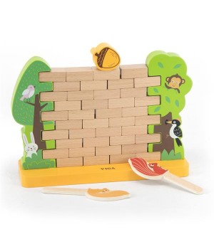 Дерев'яна настільна гра Viga Toys Стіна з цеглинок (44566)