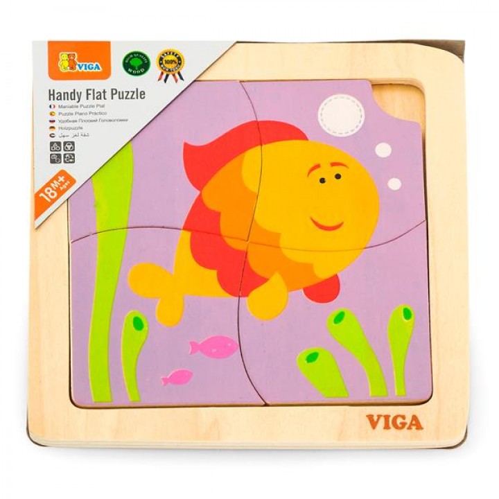 Дерев'яний міні-пазл Viga Toys Рибка, 4 ел. (50144)21