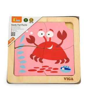 Дерев'яний міні-пазл Viga Toys Крабик, 4 ел. (5014621)