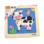 Дерев'яний міні-пазл Viga Toys Корівка, 4 ел. (5131321)
