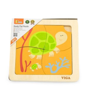 Дерев'яний міні-пазл Viga Toys Черепашки, 4 ел. (5014321)