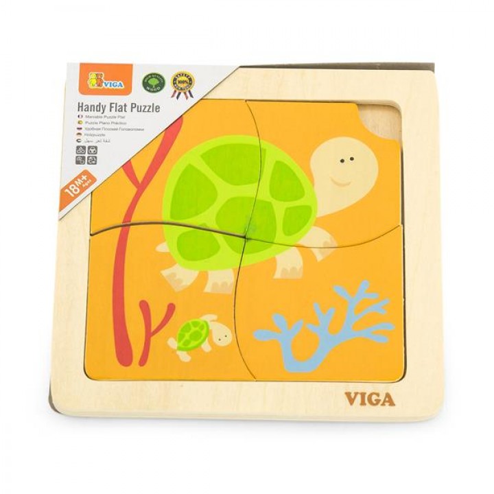 Дерев'яний міні-пазл Viga Toys Черепашки, 4 ел. (5014321)