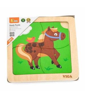 Дерев'яний міні-пазл Viga Toys Коник, 4 ел. (5131221)