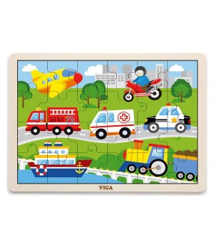 Дерев'яний пазл Viga Toys Транспорт 24 ел. (51462)