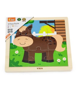 Деревянный пазл Viga Toys Лошадка, 9 эл. (51439)