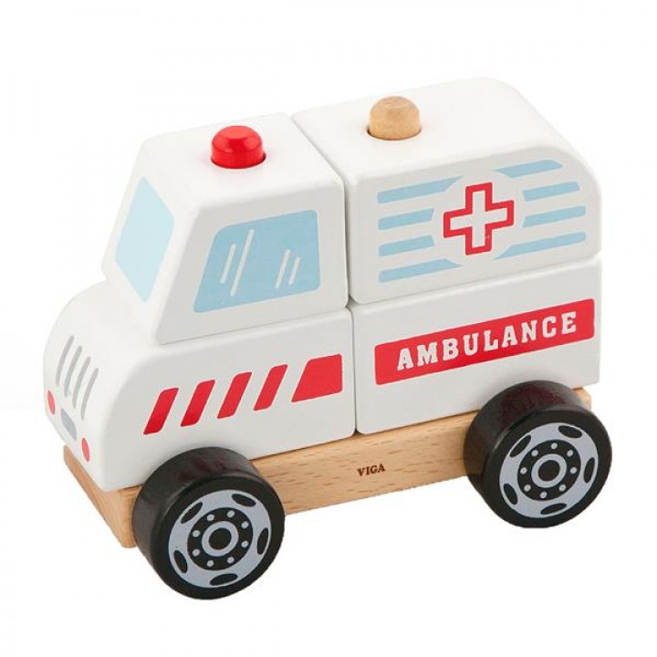 Дерев'яна пірамідка Viga Toys Viga Toys Машина швидкої допомоги (5020421)