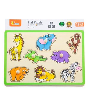 Дерев'яна рамка-вкладиш Viga Toys Звірята (50019)