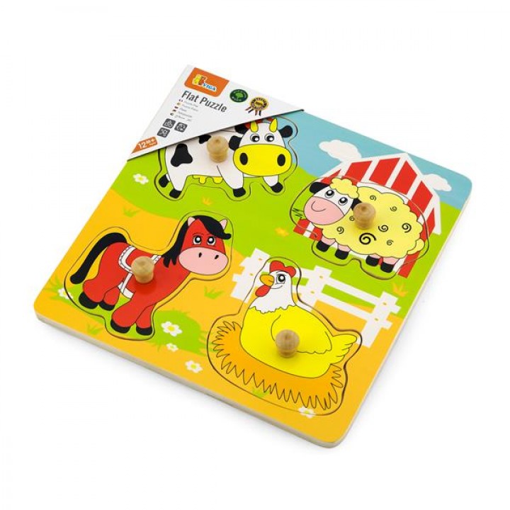 Дерев'яна рамка-вкладиш Viga Toys Мешканці ферми (5956221)