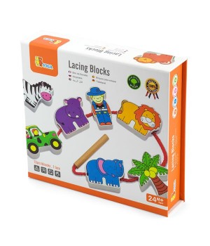 Дерев'яна шнурівка Viga Toys Зоопарк (59549)