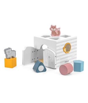 Дерев'яний сортер із брязкальцями Viga Toys PolarB Будиночок для звірят (44052)