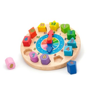 Деревянный пазл-сортер Viga Toys Часы (59235)