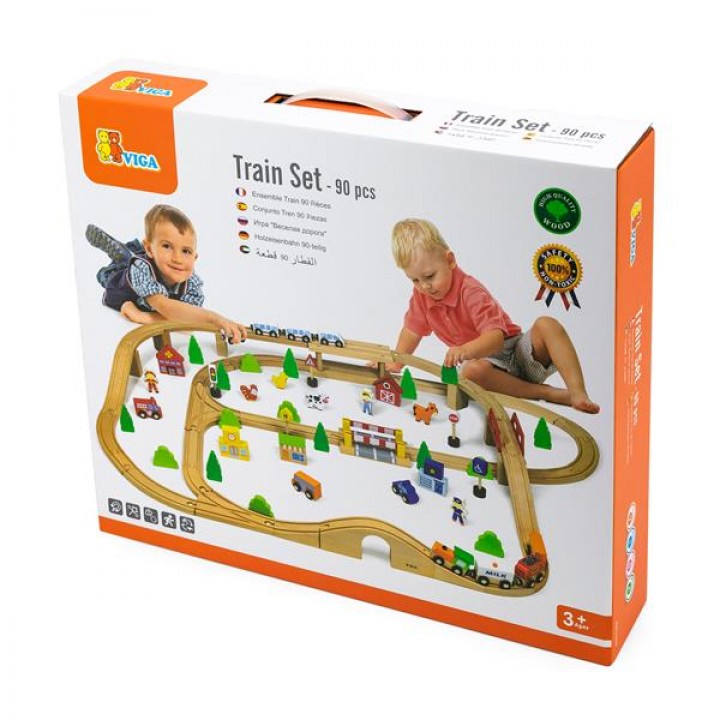 Дерев'яна залізниця Viga Toys 90 ел. (5099821)