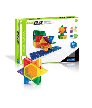Магнітний конструктор Guidecraft PowerClix Solids, 70 деталей (G9422)
