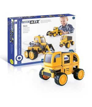 Магнітний конструктор Guidecraft PowerClix Будівельна техніка, 55 деталей (G9460)