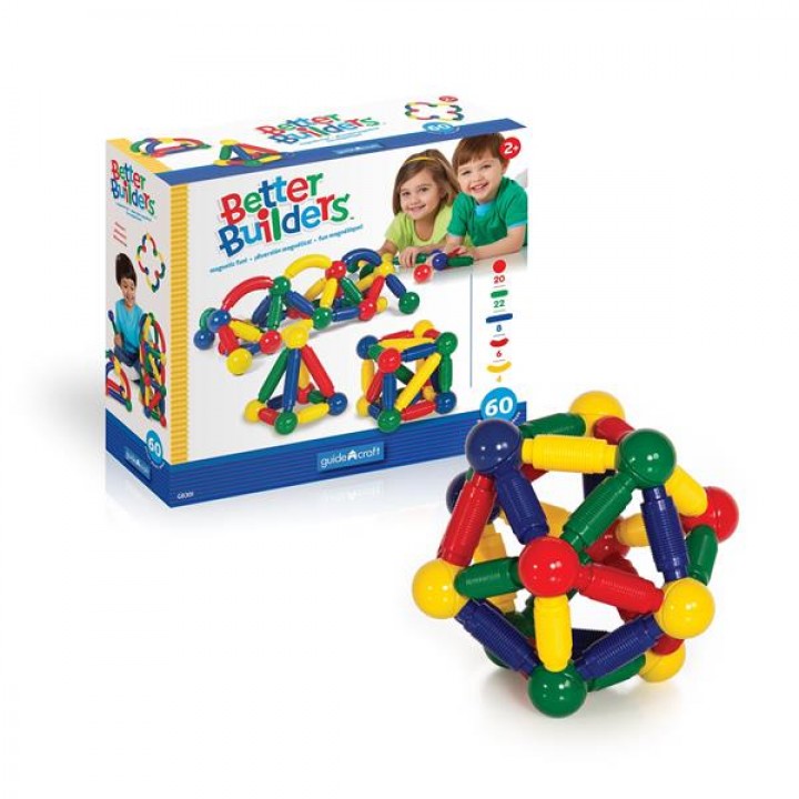 Магнітний конструктор Guidecraft Better Builders, 60 деталей (G8301)