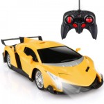 Машинка на радиоуправлении Lamborghini 1:16 с  ярким светом фар, цвет желтый(000306C) 