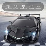 Машинка на радиоуправлении Lamborghini super car 1:16 с  ярким светом фар,  цвет черный (000302C) 